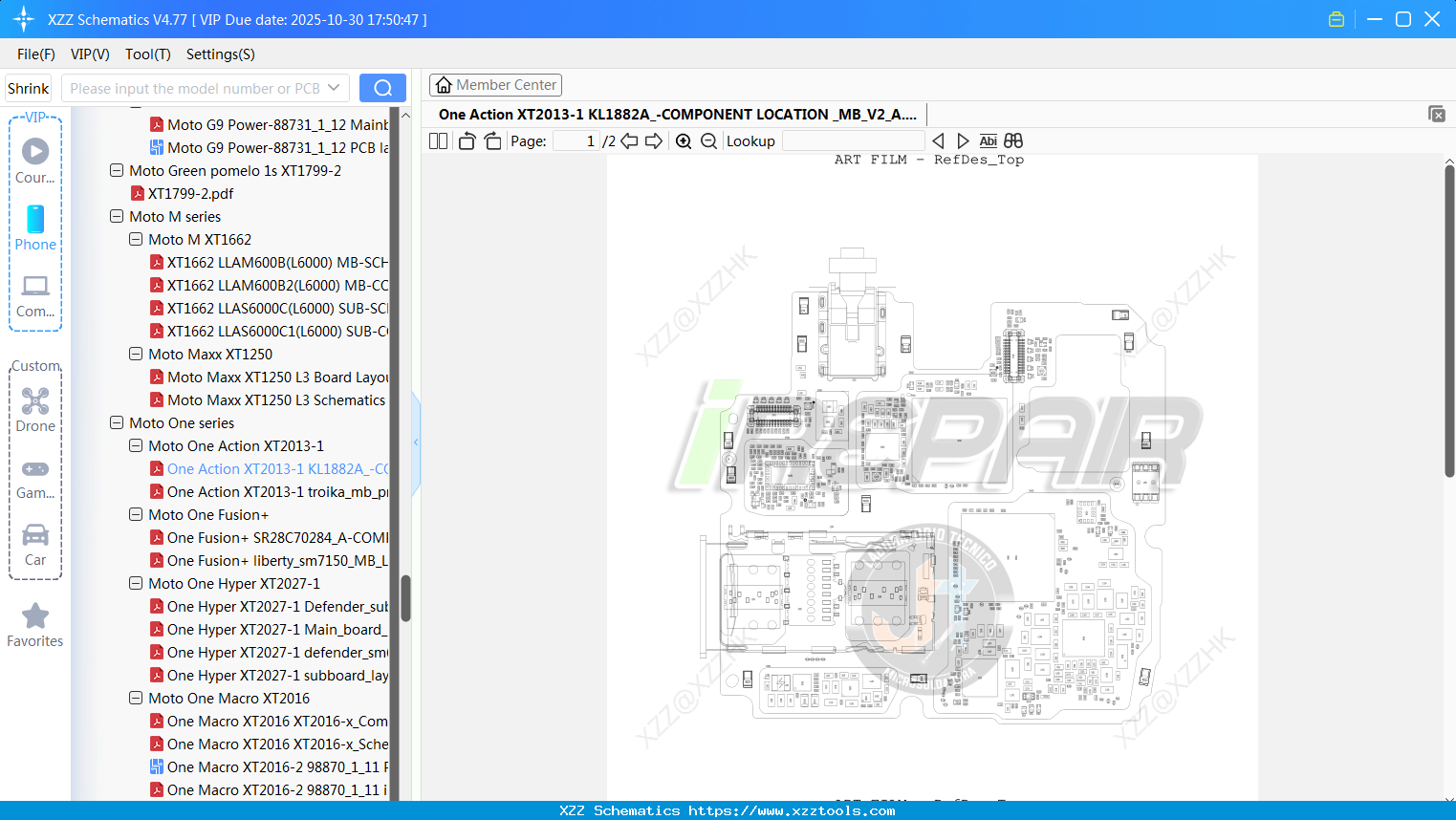 Motorola One Action XT2013-1 KL1882A_-COMPONENT LOCATION _MB_V2_A